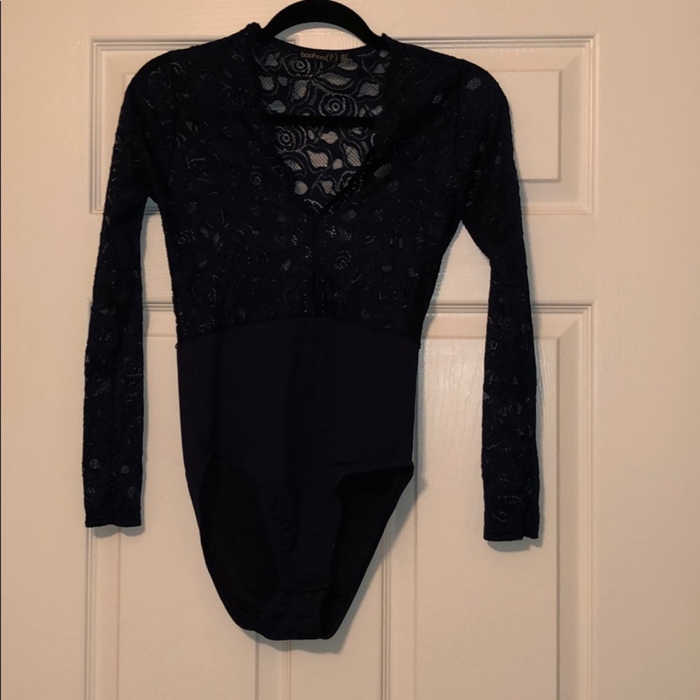 Beautiful Navy Lace Bodysuit